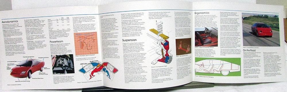 1984 Chevrolet Citation IV Concept Car Press Kit V6 Experimental Media Release