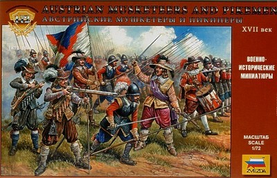 Zvezda Austrian Musketeers And Pikemen 1/72 8061