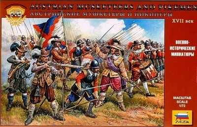 Zvezda 	1/72 Austrian Musketeers Pikemen XVII Century 45 ZVE8061