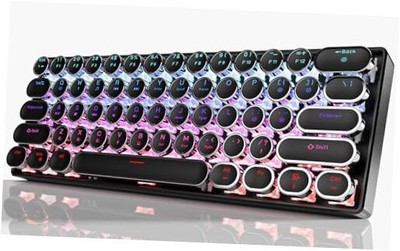 EWEADN G61 Typewriter Keyboard Wireless Mechanical Keyboard, 60% Mini Black