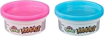 Play-Doh Krackle Slime Pink & Light Orange 2 Pack of Slime Compound with Beads f