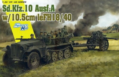 Dragon 6939 1:35 Sd.Kfz.10 1t Half-Track & 10.5cm le.FH.18/40 Howitzer Kit