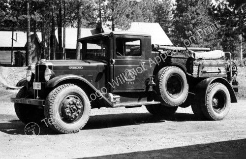 1935 US Forest Service Tanker Fire Truck, CA Old Photo 11" x 17" Reprint