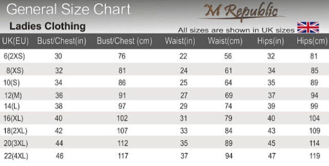 La Gear Clothing Size Chart