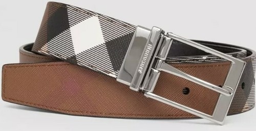 Pre-owned Burberry Reversible Belt Men In Multicolor