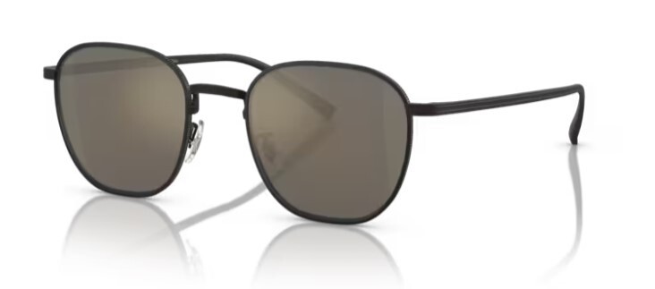 Pre-owned Oliver Peoples 0ov1329st Rynn 501739 Matte Black Grey Square 49mm Sunglasses In Grey Goldstone