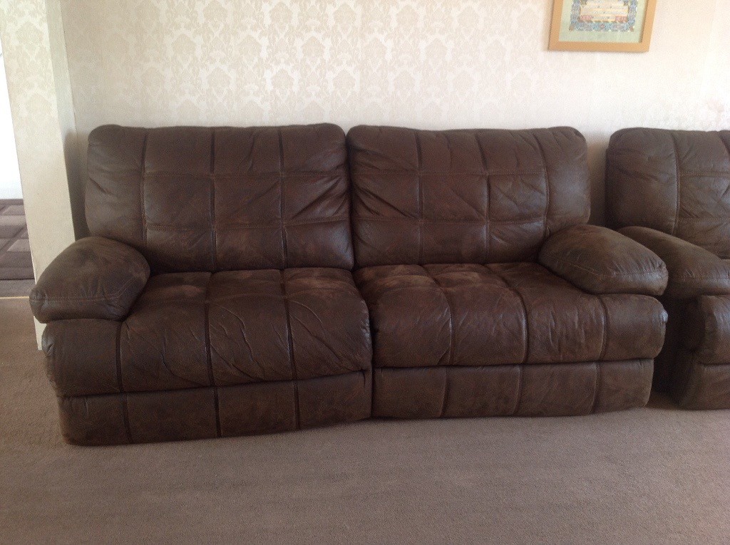Sofology Veyron, Bison Brown, x1 large 3 seater Recliner Sofa, great