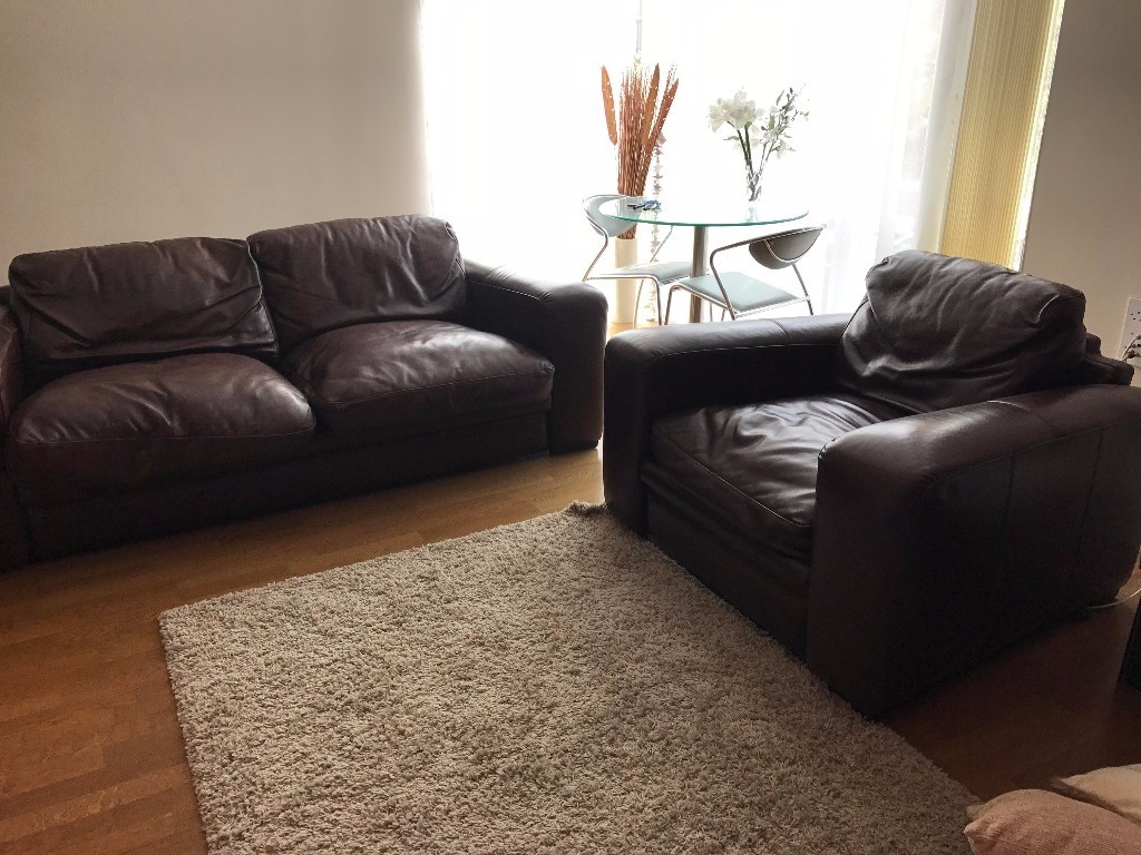 LEATHER SOFA AND CHAIR DFS BARGAIN MUST SELL Give Away Price