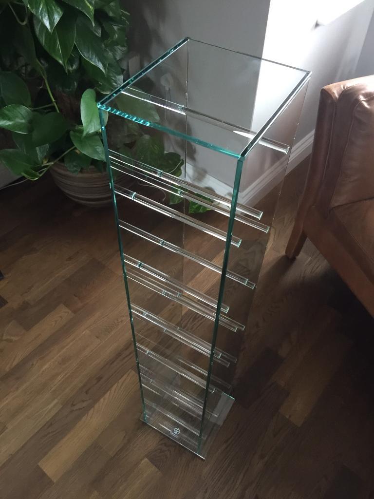 Green Apple Glass CD Rack Tower Storage in Broughton, Buckinghamshire