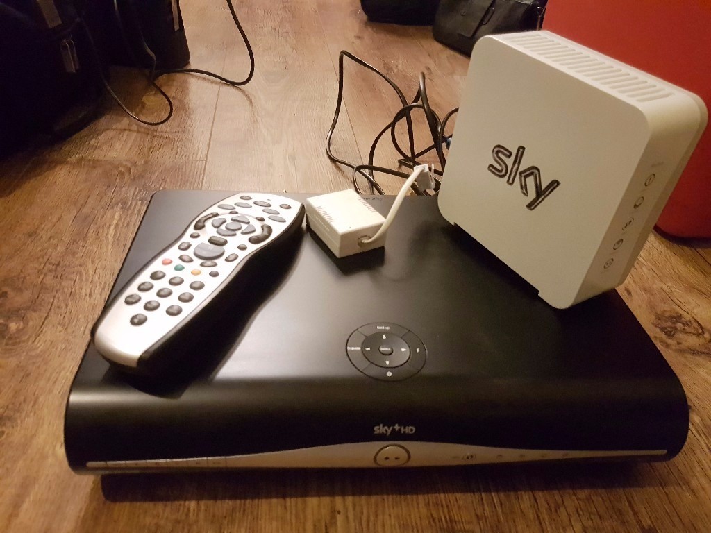 Sky + HD box with remote and Sky Hub wireless router in Trafford