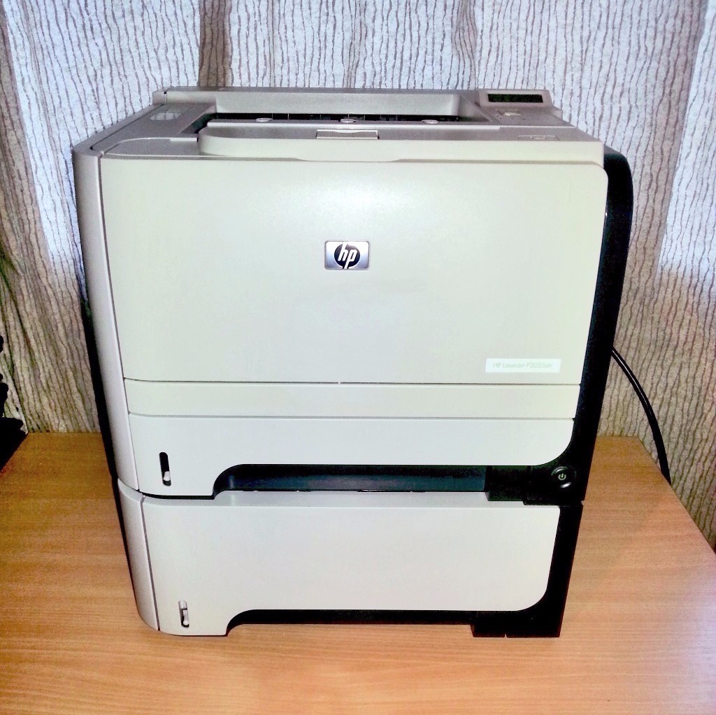 HP LaserJet P2055dn Mono Laser Printer - Extra Tray, Toner & Leads - Duplex  & Networking