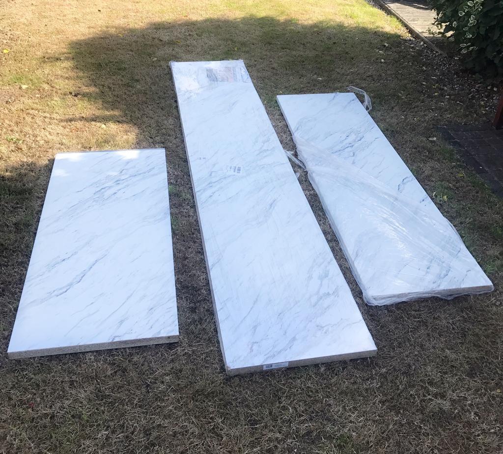 Wickes Calcutta Marble laminate worktop/breakfast bar in Ingatestone