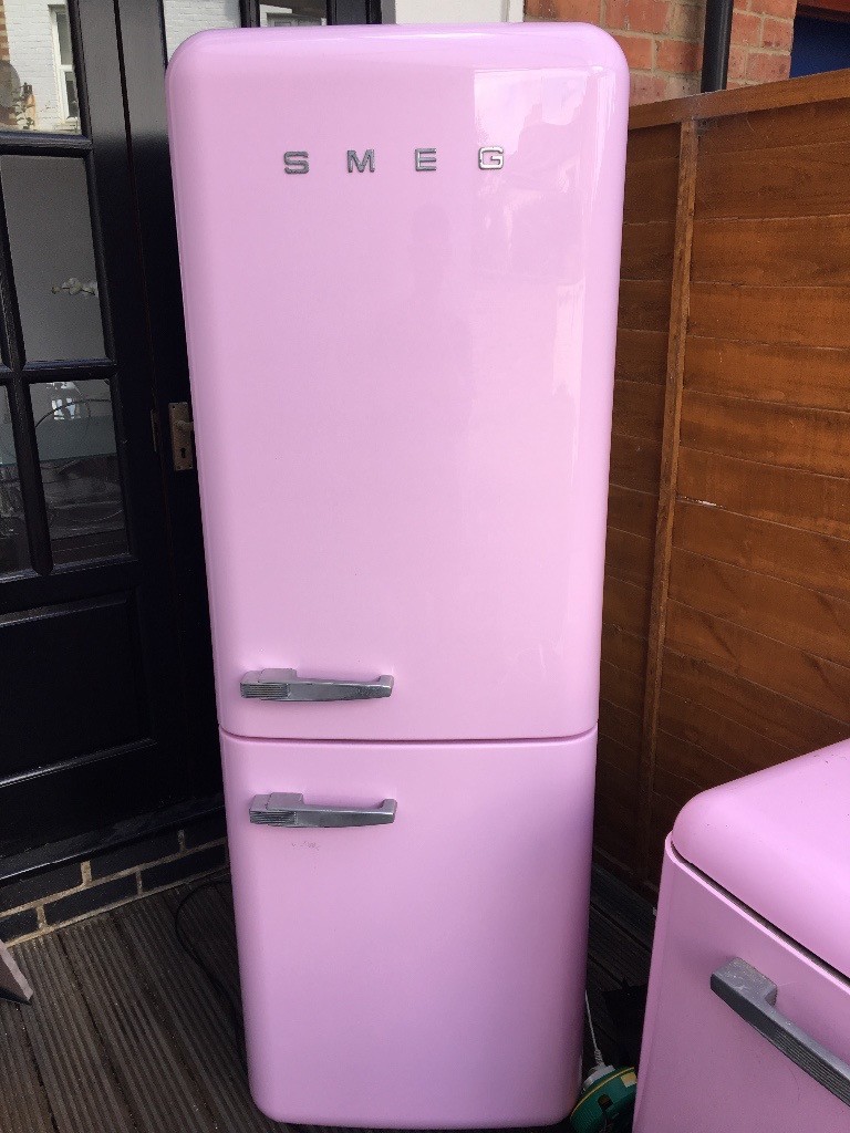 1950s style Pink SMEG fridge freezer in Cheltenham, Gloucestershire