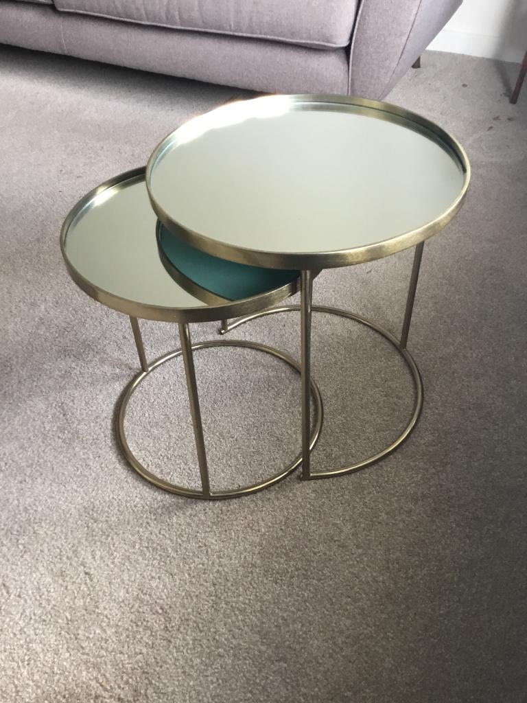 Zara Home nest of two round side or bedside tables BRAND NEW sold in