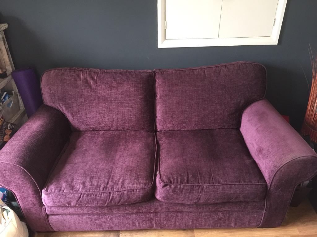 Two Seater Purple Sofa From Homebase In Midsomer Norton Two Seater Purple Sofa From Homebase In Midsomer Norton