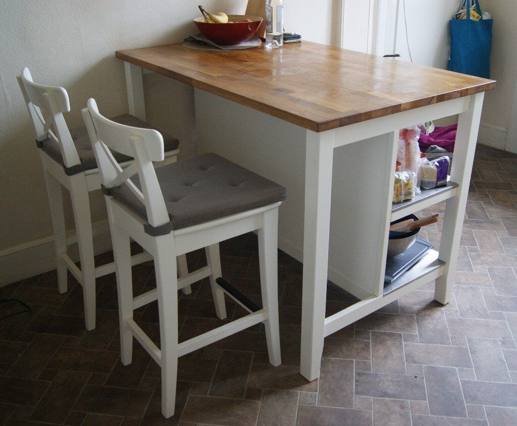 Kitchen Island Breakfast bar with stools IKEA Stenstorp 