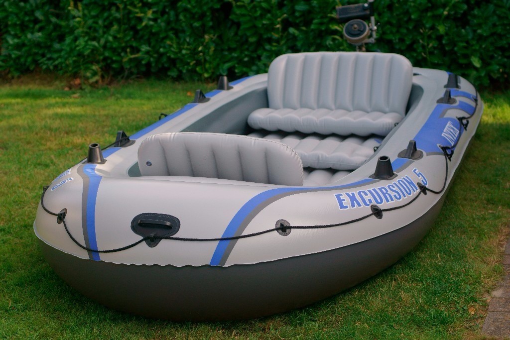 Intex Excursion 5 Boat With British Seagull Outboard Motor Mount