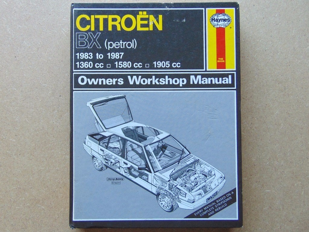 Citroen BX Haynes Workshop Manual ( Petrol : 1360cc 1580cc 1905cc ) Years:  1983-87 (Hardback/Used)