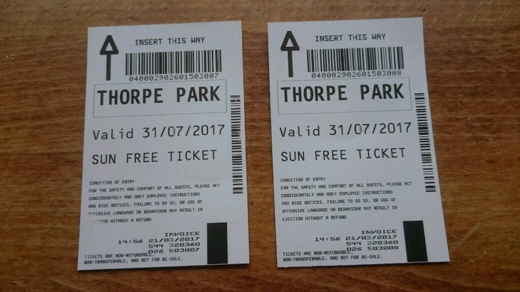 Thorpe Park tickets **** in Ashford, Surrey Gumtree