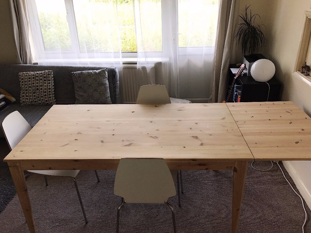NEW PRICE IKEA Nornas Drop Leaf Dining Table Solid Wood And 3x