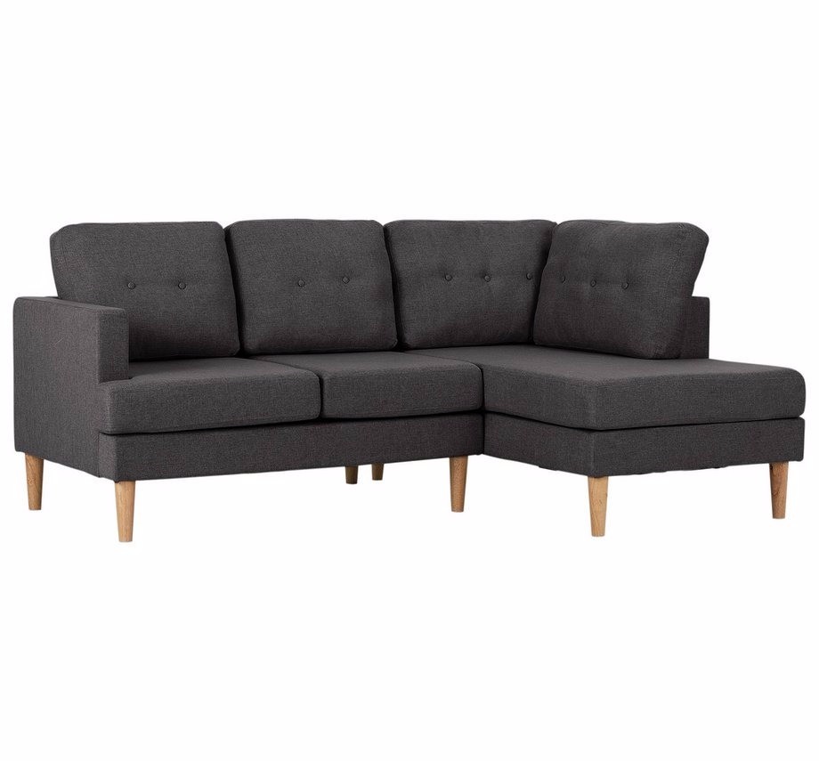 Brand New Corner Sofa HOME Joshua Fabric Right Hand Charcoal