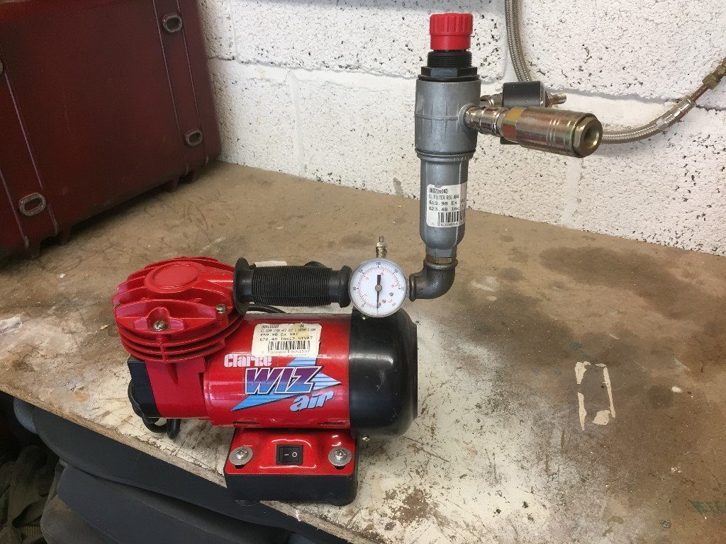 Clarke Wiz Mini AIr Compressor & Pressure Regulator & Filter in