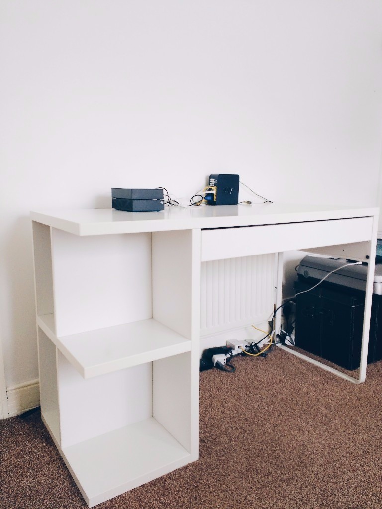 Simple Ikea Micke Desk With Integrated Storage Instructions for Small Room