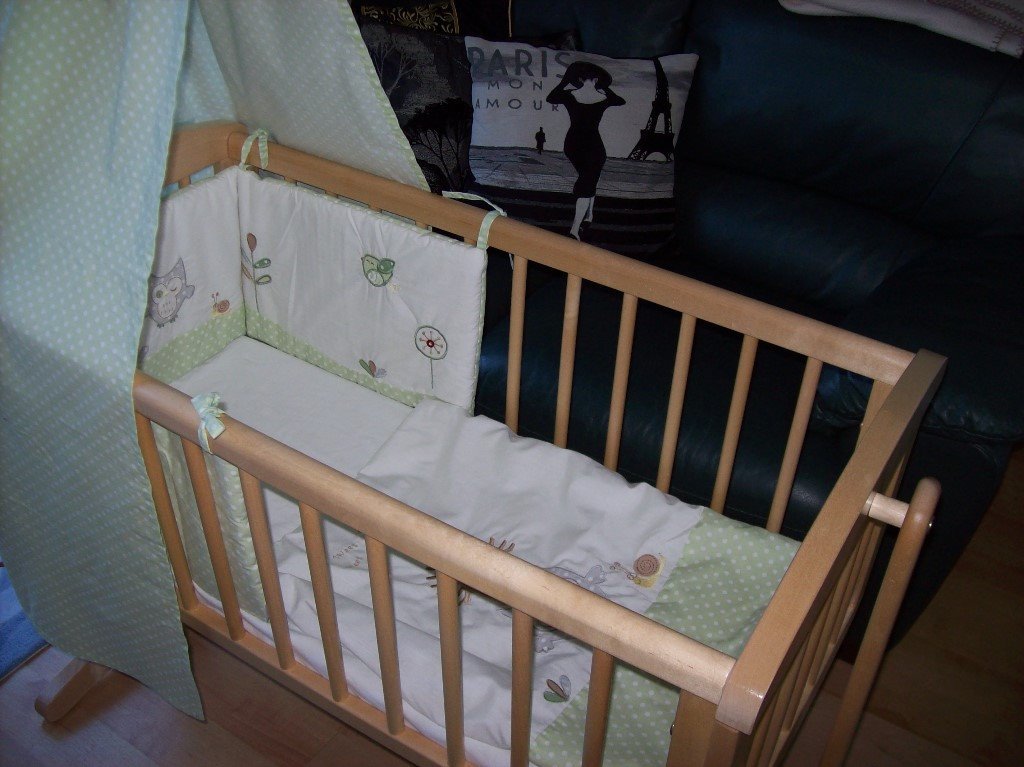 Boxed Mothercare Birch Wood Swinging Crib With