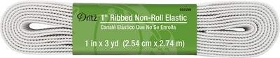 Dritz 9502W 1'' Ribbed Non-Roll Elastic, White