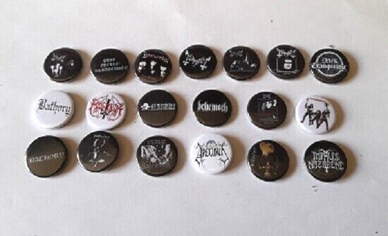 Black  Metal/Mayhem/Darkthrone/Marduk/Impaled Nazarene 25mm Pins - Choose Yours!
