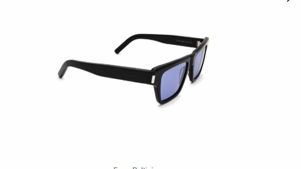 Pre-owned Saint Laurent Sl 469-005 Black/blue Rectangular Man Sunglasses