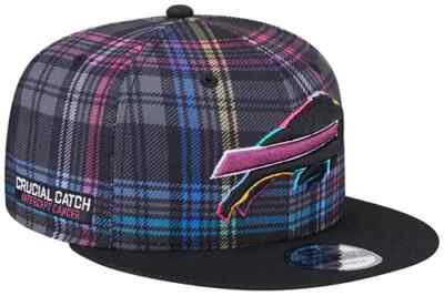 New Era Adult Buffalo Bills Crucial Catch 2024 Black Plaid 9Fifty Adjustable Hat
