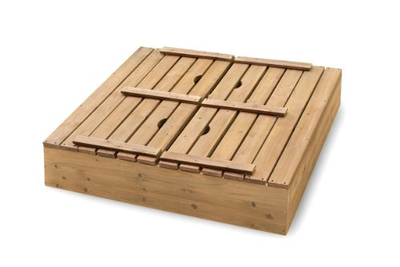 Badger Basket Covered Convertible Cedar Sandbox with Bench Seats, Natural