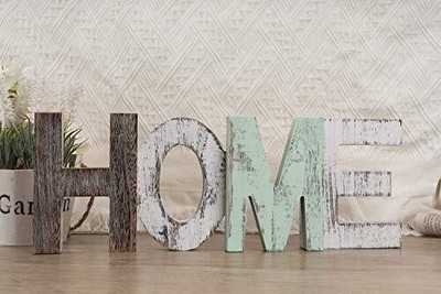 Rustic Wood Home Sign Decor, Decorative Word Signs, Freestanding Cutout Word ...