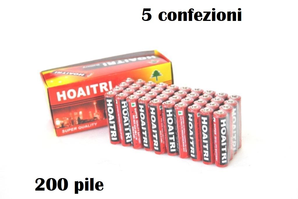 Set 200 Pile Batterie R06 AA Stilo Um-4 1.5V hsb