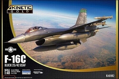 Kinetic-Model F-16C Block 25-42 USAF Gold Kit 1-48 - #48102