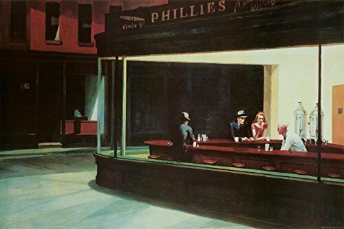 Edward Hopper Nighthawks Art Print Poster (36x24)