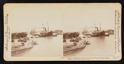 Mouth of Pasig River, and Bay, from wall of Fort Santiago, Manila, Philippines