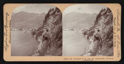 St Gotthard RR and the Axenstrasse, Brunnen, Switzerland Old Photo