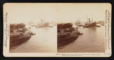 Photo:Pasig River, and Bay, Fort Santiago, Manila, Philippine Islands 1899