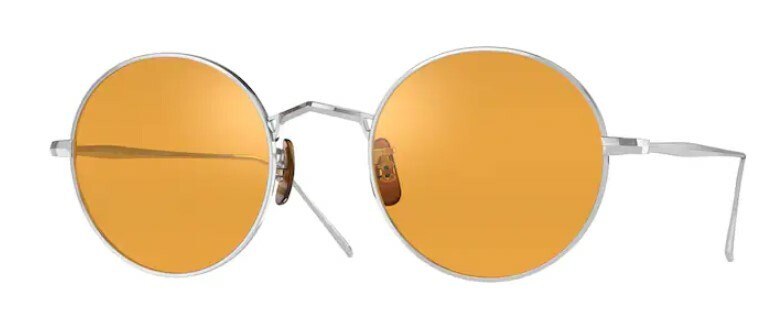 Pre-owned Oliver Peoples 0ov1293st G. Ponti-3 5254n9 Brushed Chrome Polarized Sunglasses In Brown