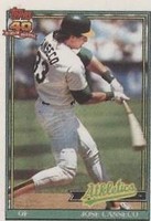 1991 Topps Cracker Jack Series 1 - Jose Canseco #10