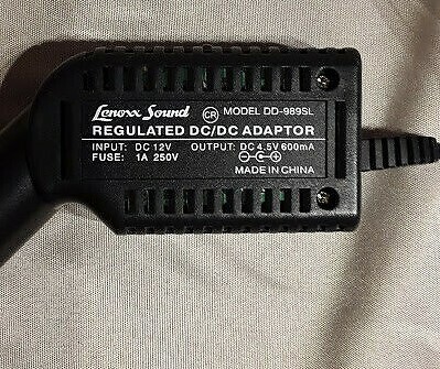 Lenoxx Sound Car Charger Regulated DC Power Adapter DD-989SL for Music CD Player