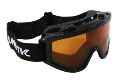 Lunatic Motocross ATV MX Goggles Adult Dual Lens - Black with Amber Lens