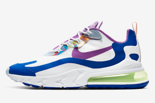 Мужские кроссовки Nike Air Max 270 React Пасха белые фиолетовые ретро CW0630-100