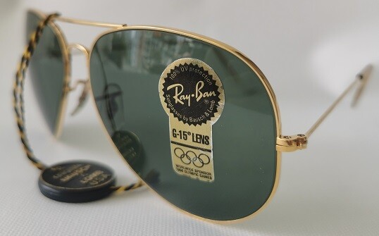 Pre-owned Ray Ban B&l Ray-ban Sunglasses Gold Aviator W0500 Authentic Old Stock 64 Mm Vintage In Gray