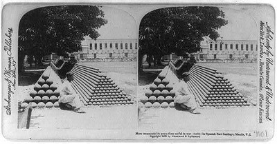 Reproduction,Manila,Philippine Islands,Spanish Fort Santiago,c1899,Cannon Balls