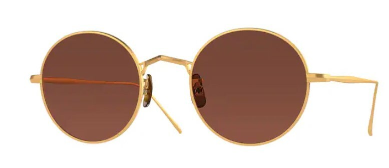 Pre-owned Oliver Peoples 0ov1293st G. Ponti-3 5414c5 Brushed Brass Unisex Sunglasses In Red