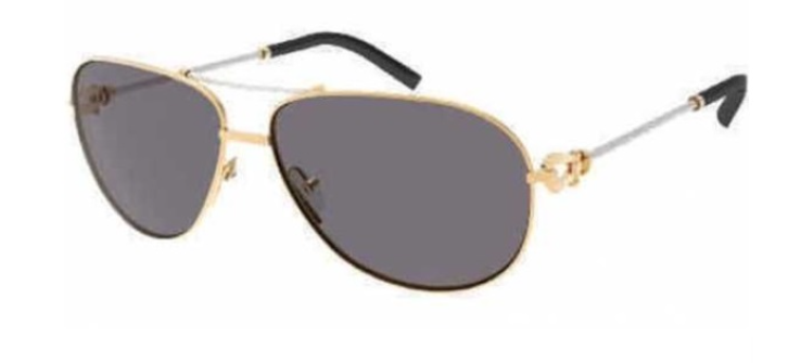 Pre-owned Fred 8422 Force 10 206 Purple/gold Mirrored/gradient Oval Men's Sunglasses.