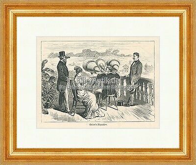 Thomas Edisons Megaphon Schall Batterieentwickler Holzstich E 20572 Gerahmt